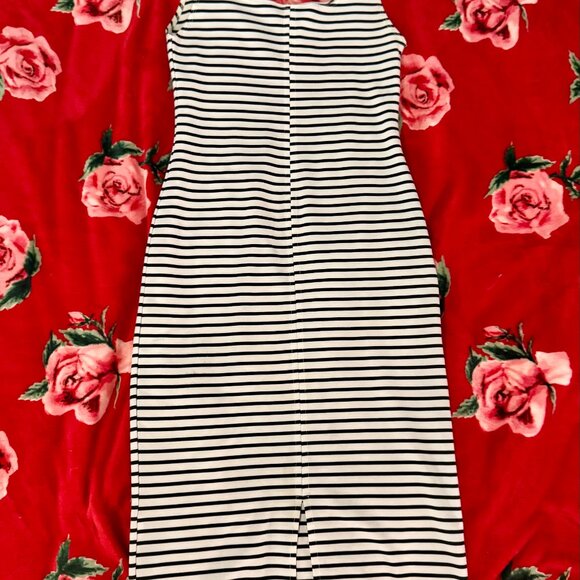 ZARA Striped Sleeveless Midi Dress Size L - Picture 6 of 10